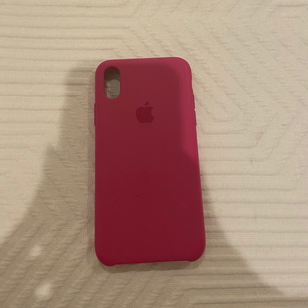 Hot pink apple phone case